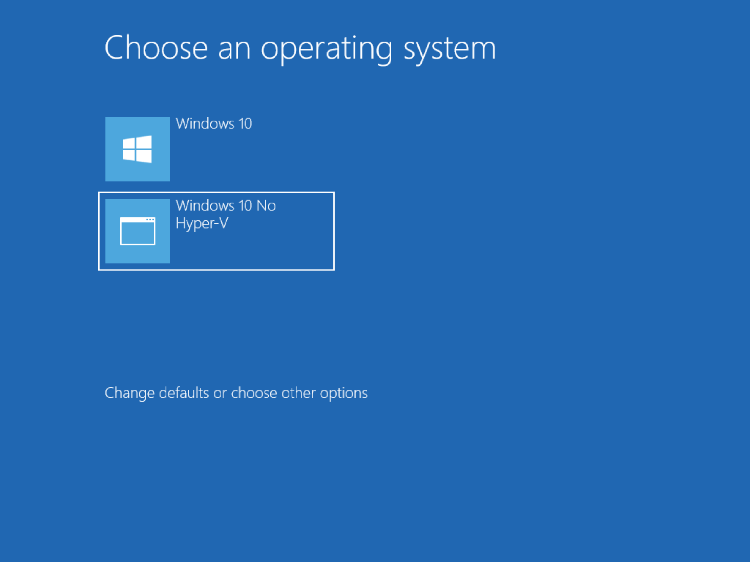 Windows 10 Boot Menu - Choose an operating system