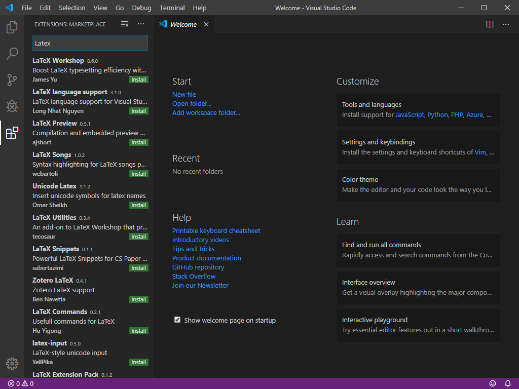 VS Code LaTeX Extensions