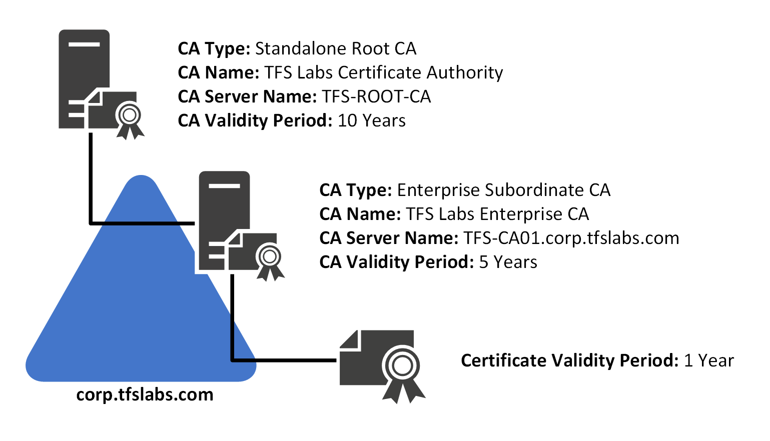 TFS Labs Certificate Authority Hierarchy