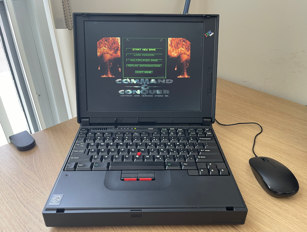 Command &amp;amp; Conquer Tiberian Dawn running on FreeDOS on the IBM ThinkPad 380ED