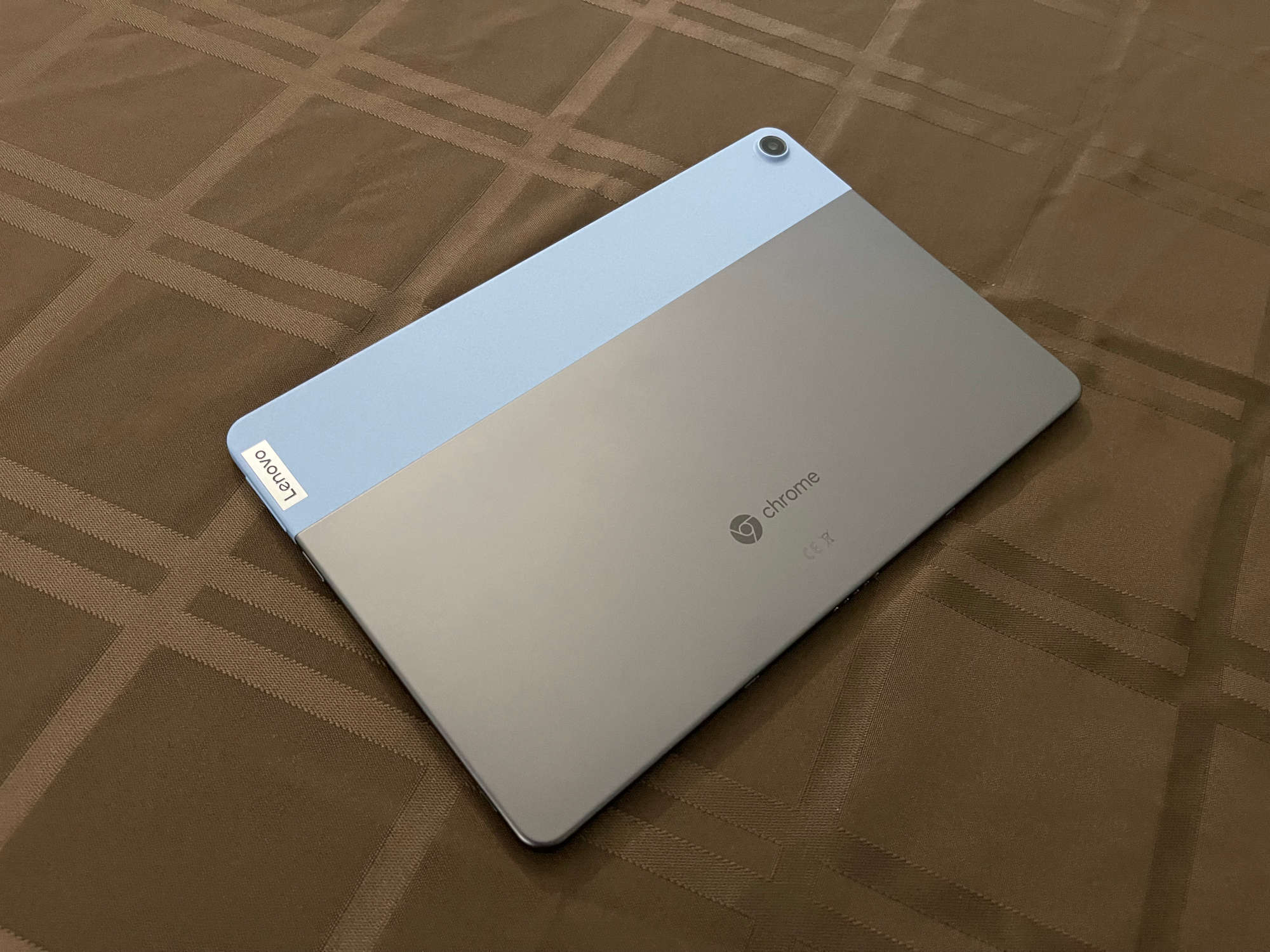 The Lenovo Chromebook Duet tablet (rear).